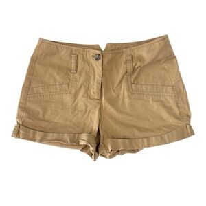 Theory Size 00 Tan Roll Hem Shorts Neutral Old Money Preppy Classic Summer